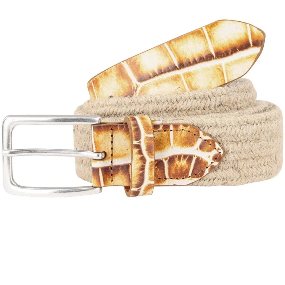 Johnnie-O Men's Belt with Brown Leather Accents - 38
